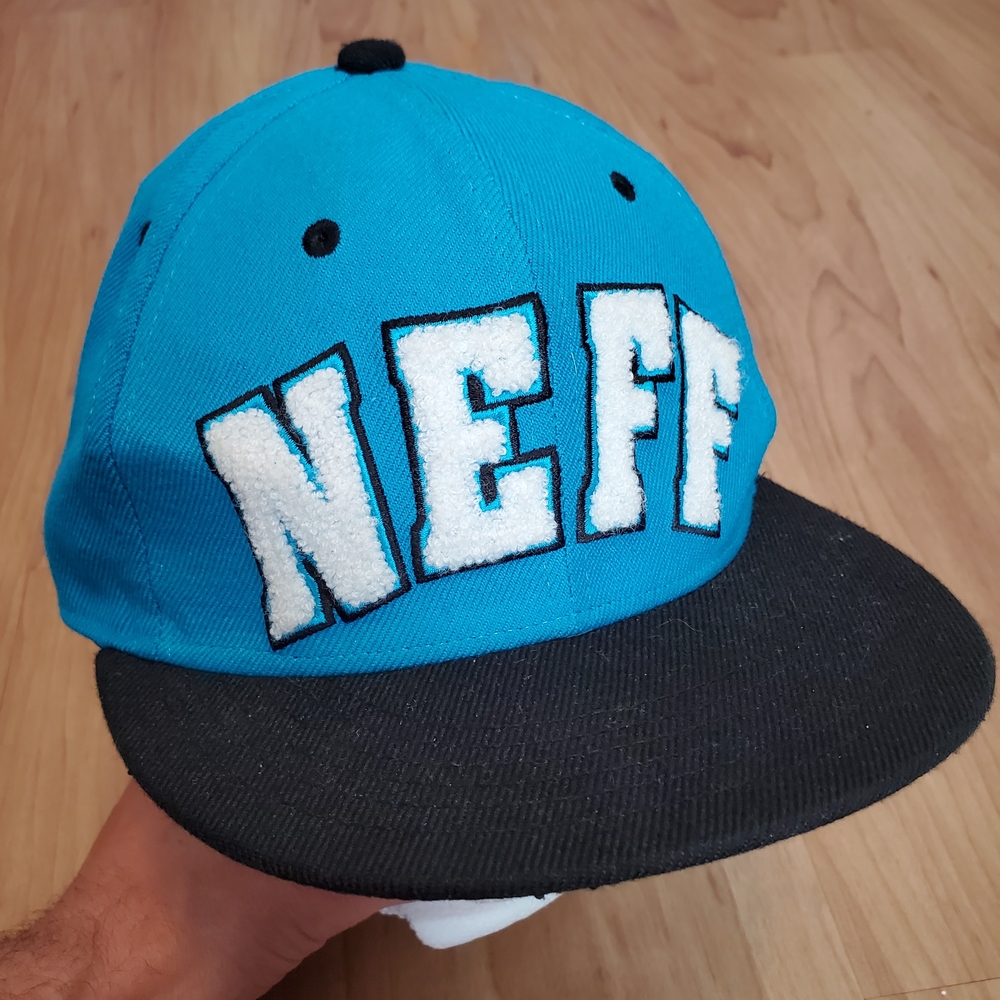 Neff Blue and Black Embroidered Snapback Hat